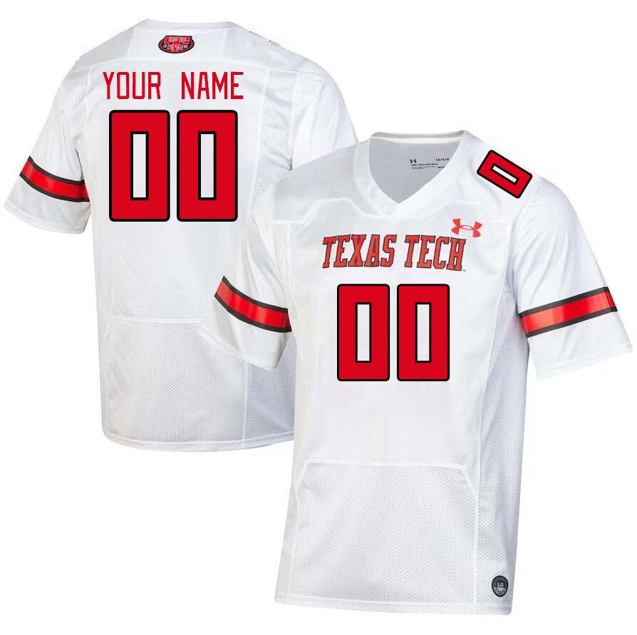 Custom Texas Tech Red Raiders Name And Number College Football Jerseys Stitched-White - Click Image to Close